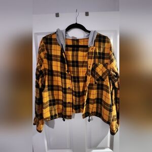 Yellow and Black Plaid Men's Shirt